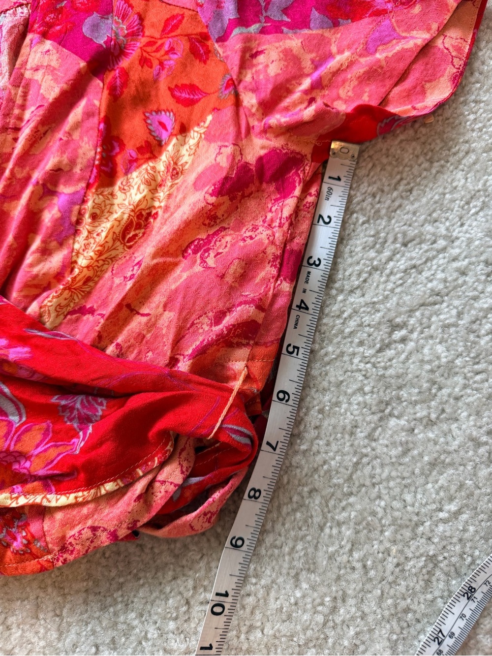 Free People Ashley Summer Wrap Crop Top Large Fun Combo Patchwork Boho Floral - Picture 7 of 11